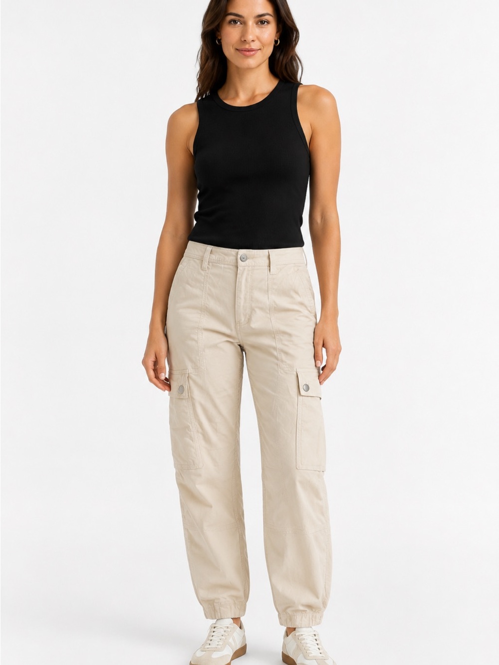 Anthropologie Cream Color Urban Joggers Elastic Cuffs Sz 10 Velvet like feel